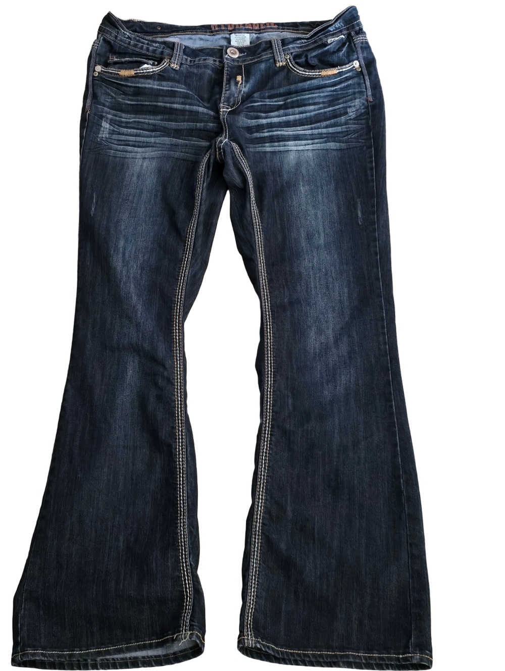 Hydraulic Jeans 14W Bootcut Dark Wash Embellished Pockets Stretch